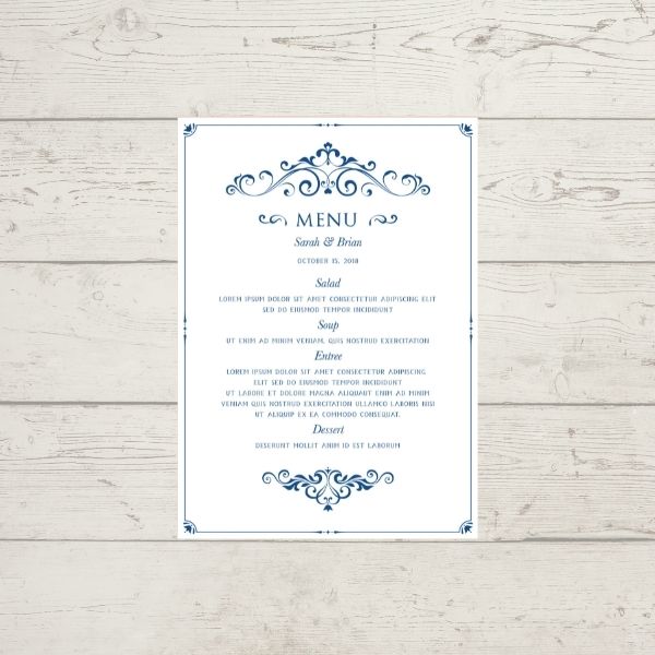 Wedding Menus